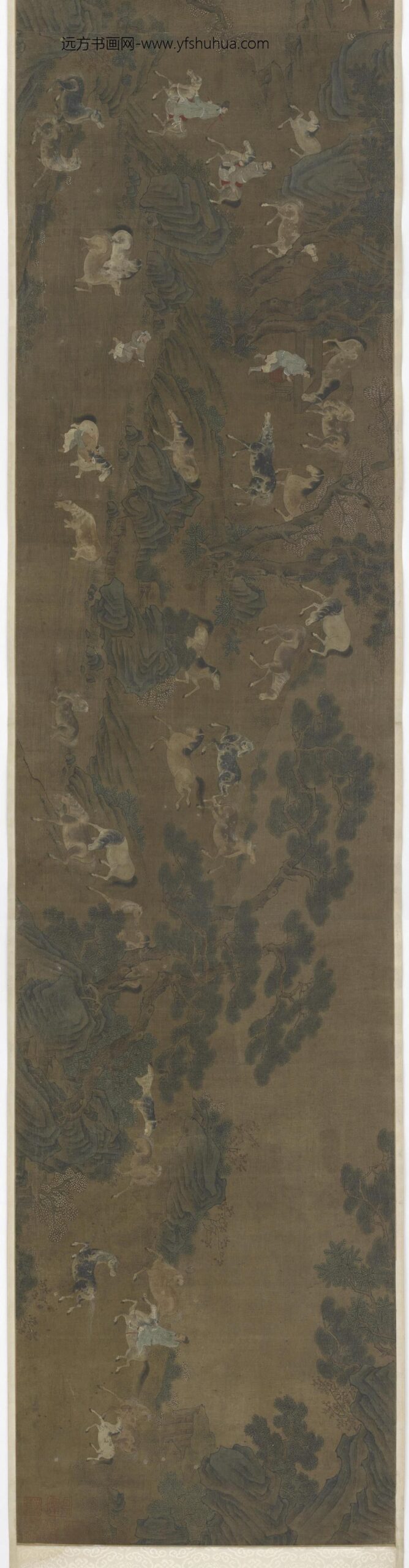赵孟俯_百马图卷_