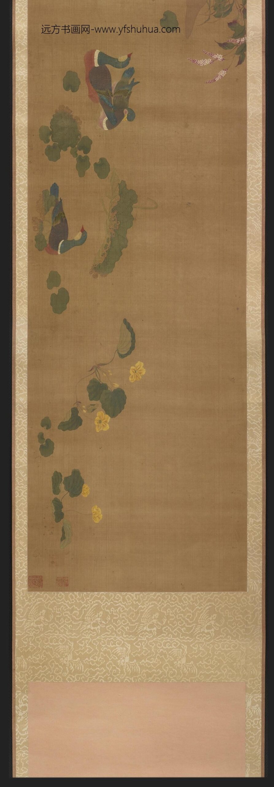 赵昌_花禽鸭鹑图卷_