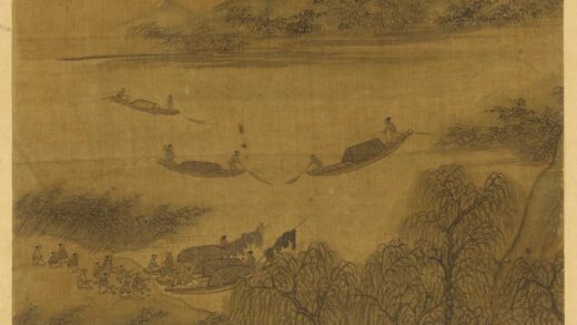 赵雍 江景渔舟柳舍图.jpg