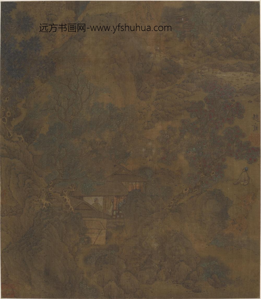 赵雍_溪山村居图