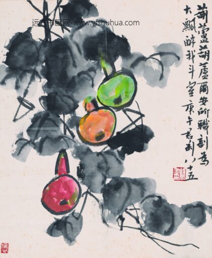 钱君陶 葫芦图轴.jpg