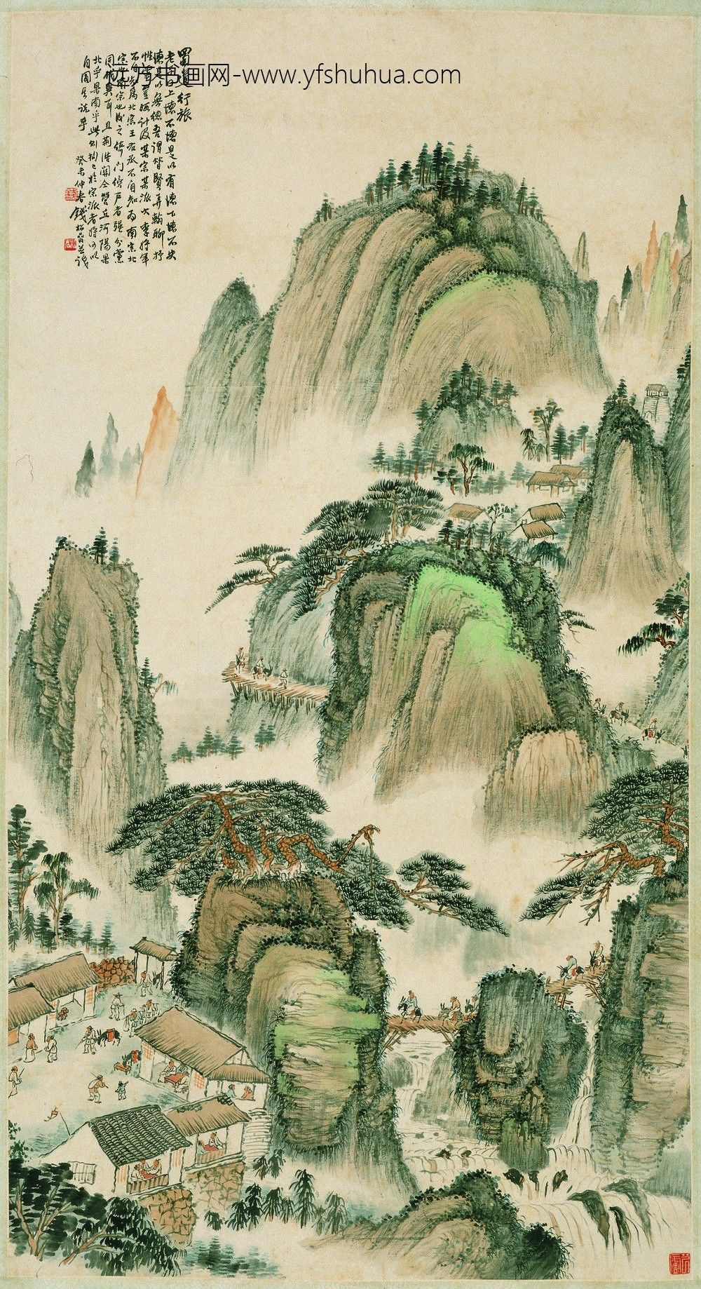 钱松壑_蜀道行旅图