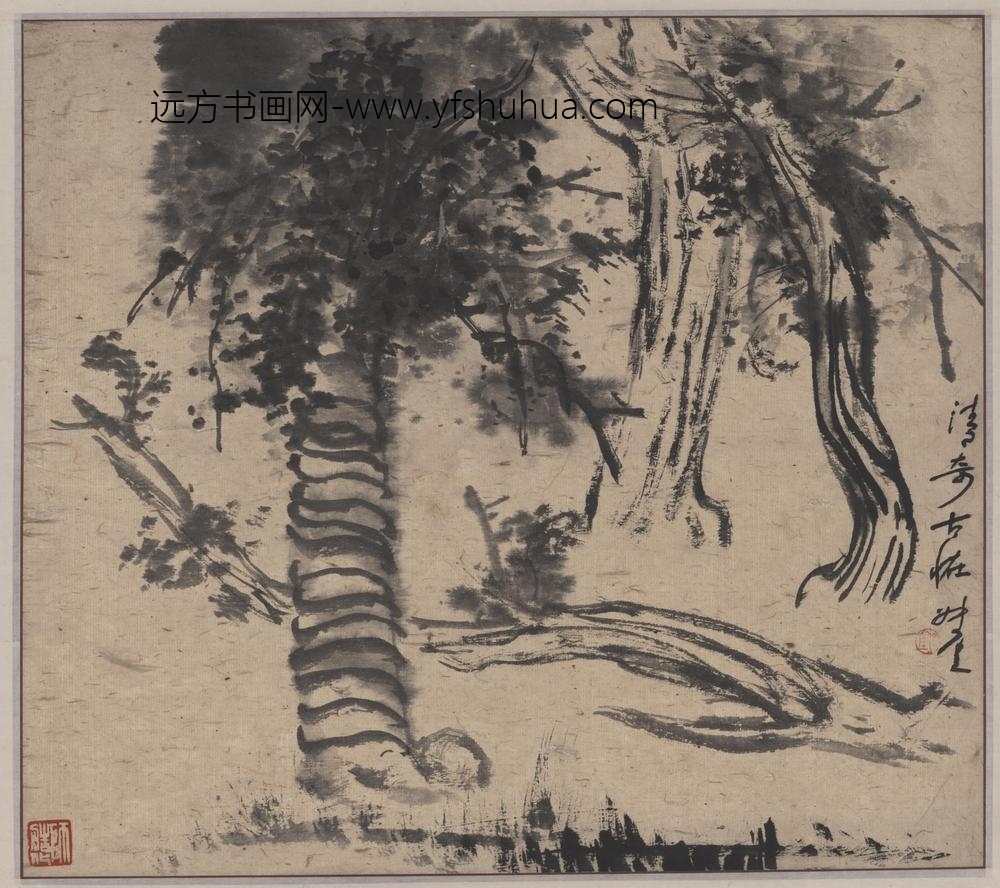 钱痩铁_墨松图轴-