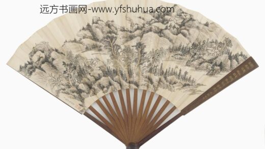 钱维城 高树山水图成扇 1.jpg