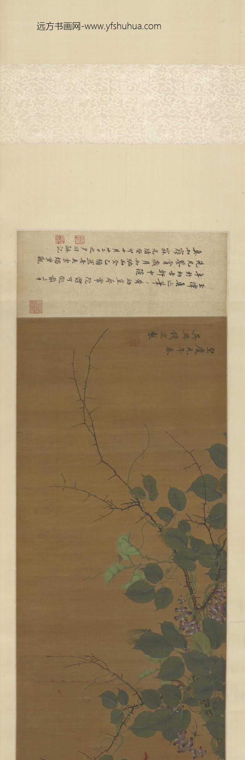 钱选_写生花卉虫鸟图卷_