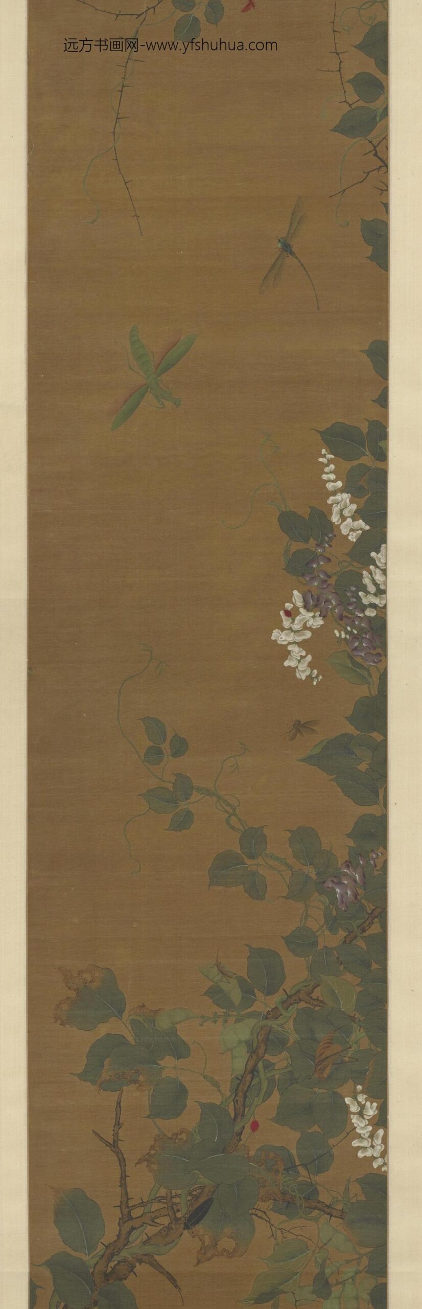 钱选_写生花卉虫鸟图卷_