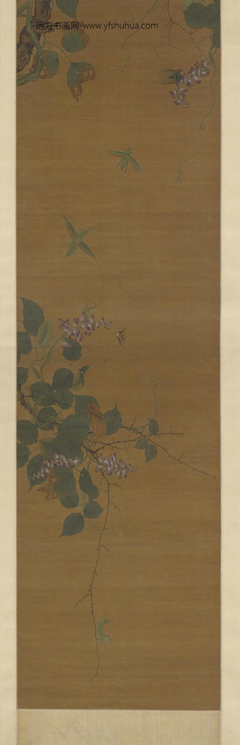 钱选_写生花卉虫鸟图卷_