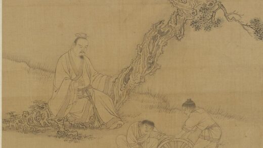 钱选 官员坐像与二童推轮图.jpg