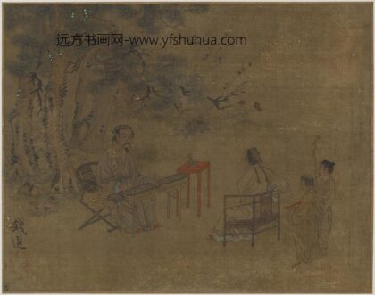 钱选 松下抚琴图.jpg