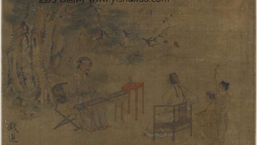 钱选 松下抚琴图.jpg