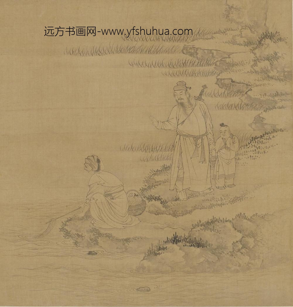 钱选_溪畔人物图