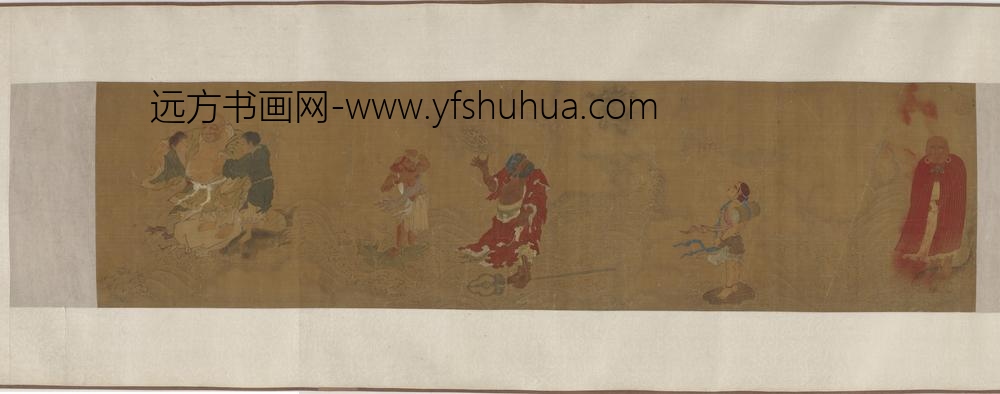 钱选_罗汉渡水图