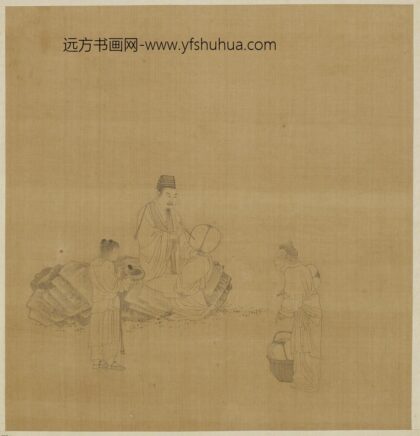 钱选 羲之题扇图.jpg