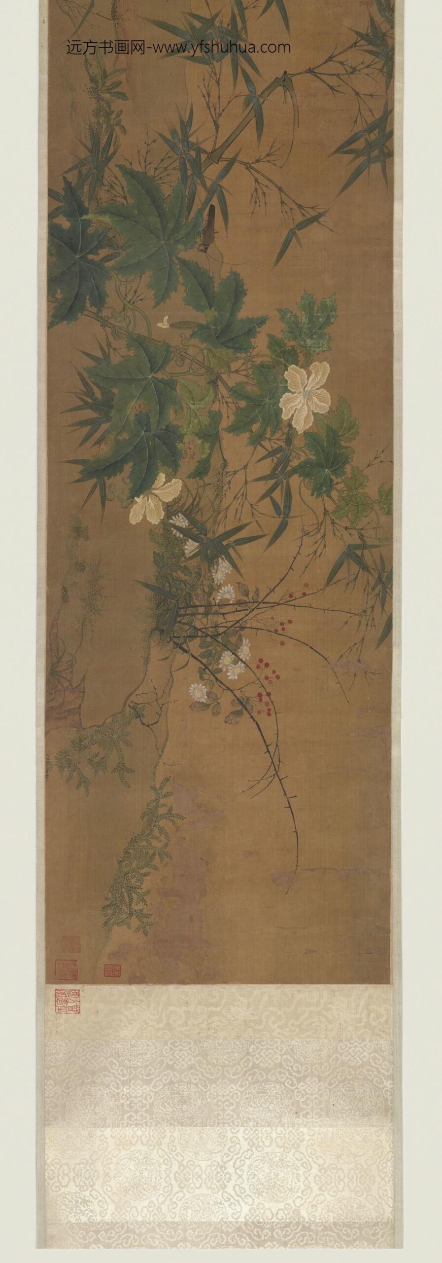 钱选_花鸟虫草图_