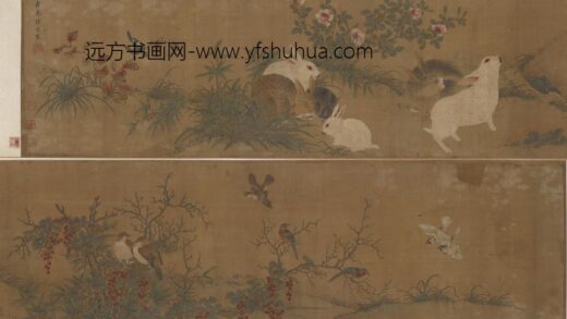 钱选 花鸟野兔图.jpg