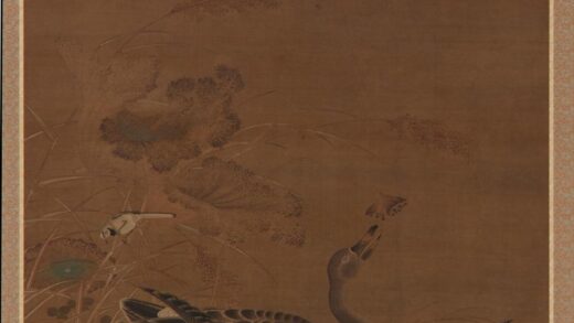 钱选 荷塘双鹅觅食图.jpg