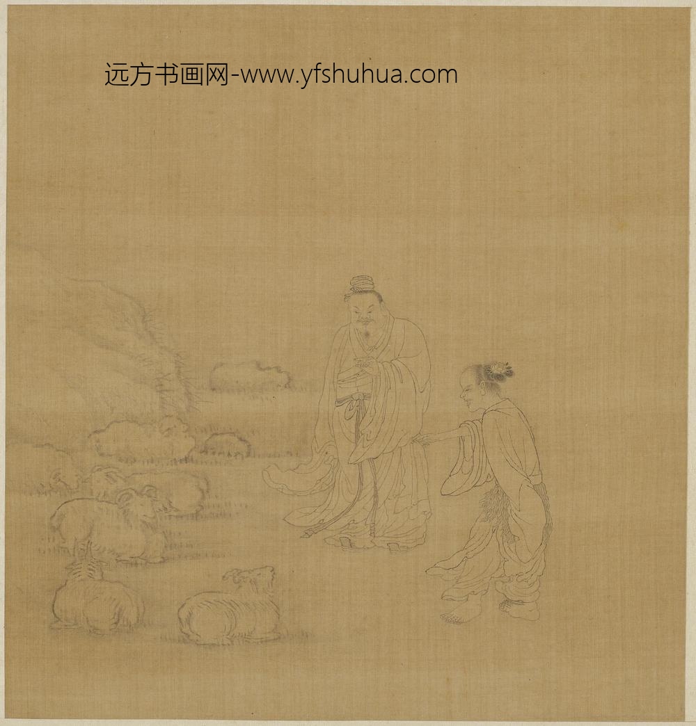 钱选_黄初平叱石成羊图