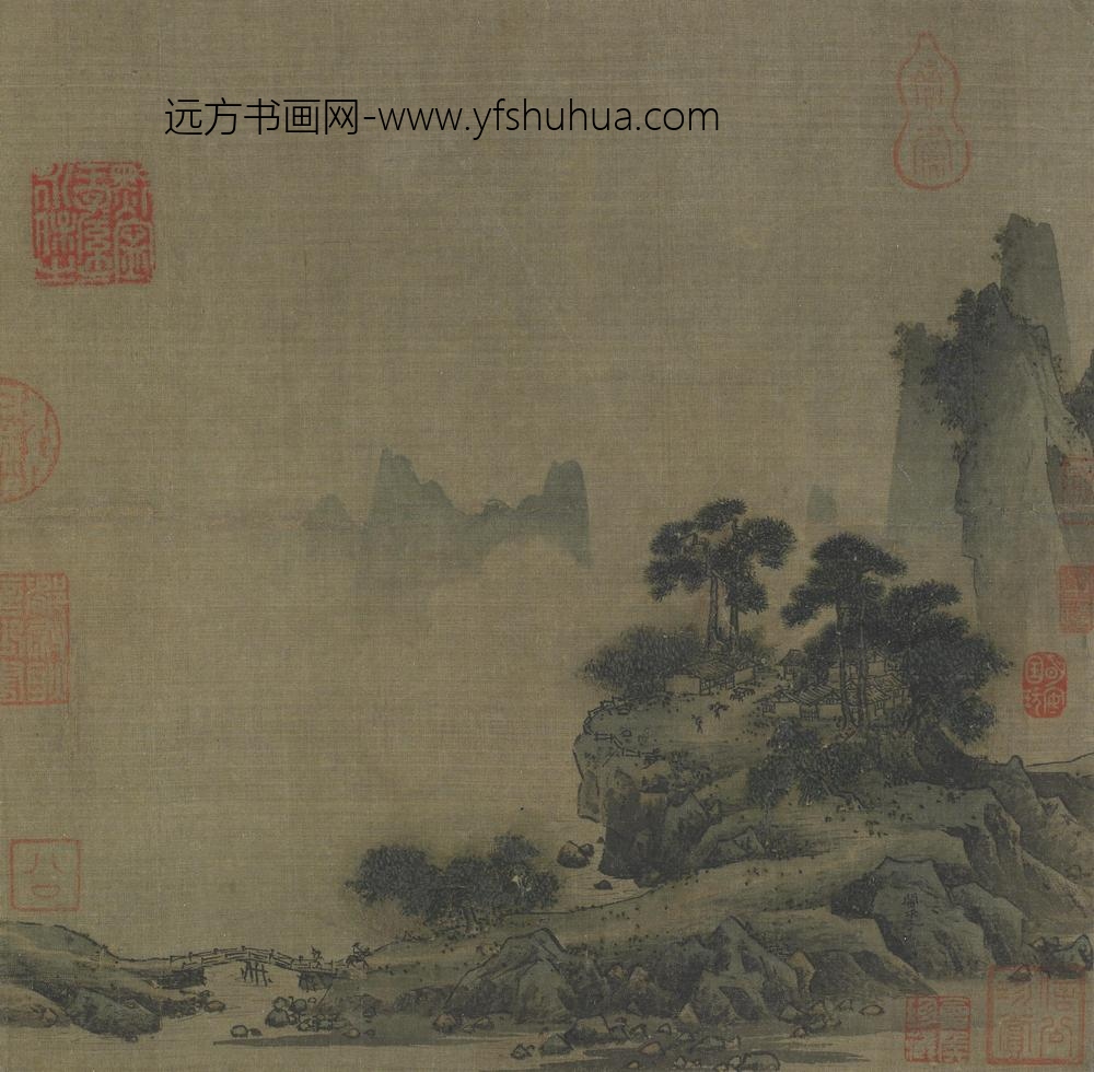 阎次于_山村归骑图