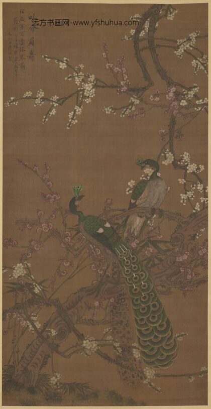陆治 以介眉寿图（孔雀梅花图）.jpg