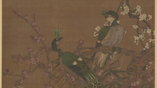 陆治 以介眉寿图（孔雀梅花图）.jpg