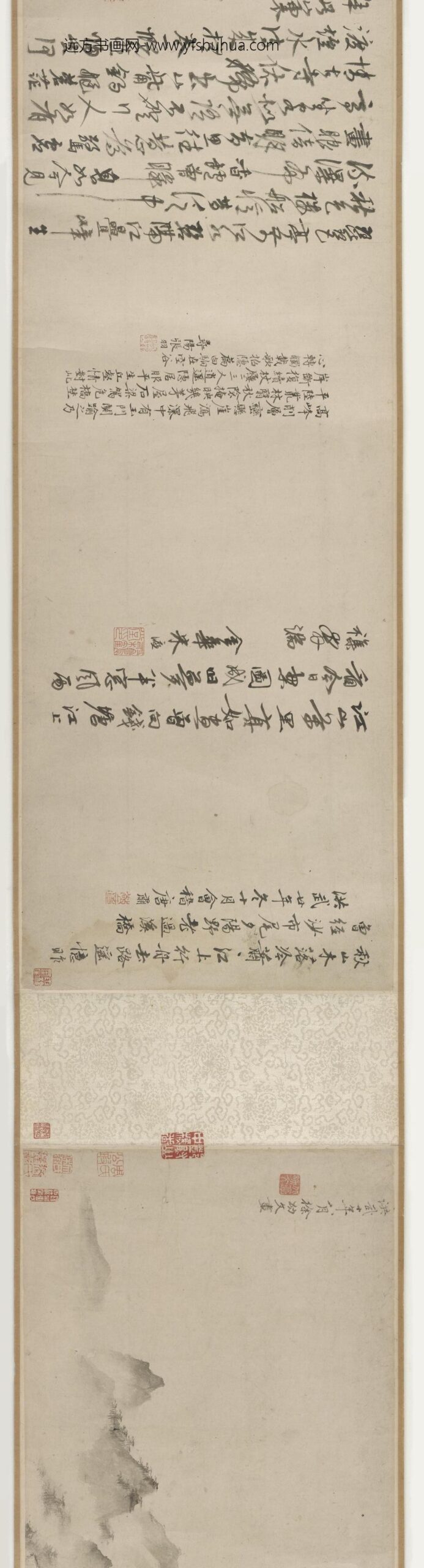 陆远_溪山无尽图卷_