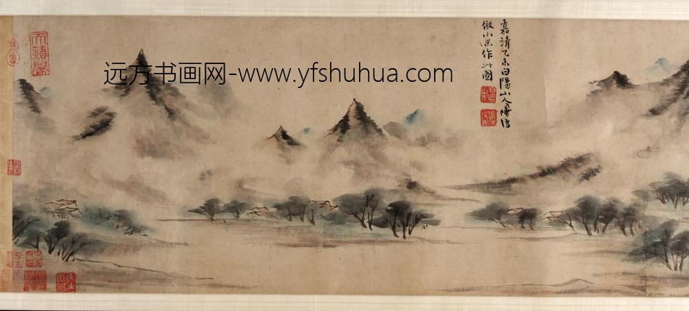 陈淳（道复）_仿米友仁云山图（局部）