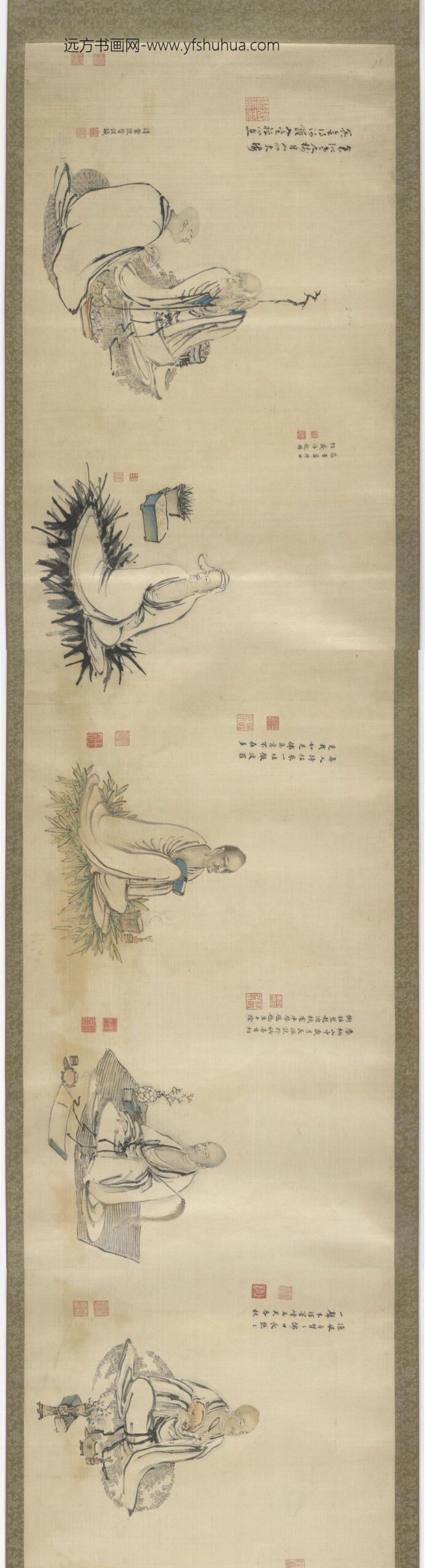 陈贤_二十四诸天图卷_