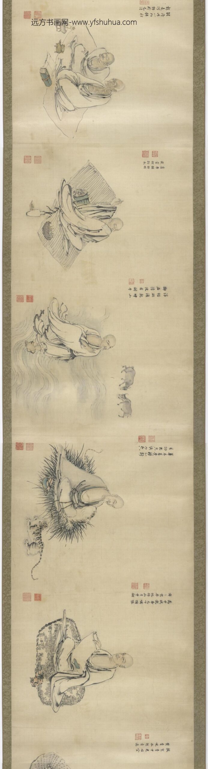 陈贤_二十四诸天图卷_