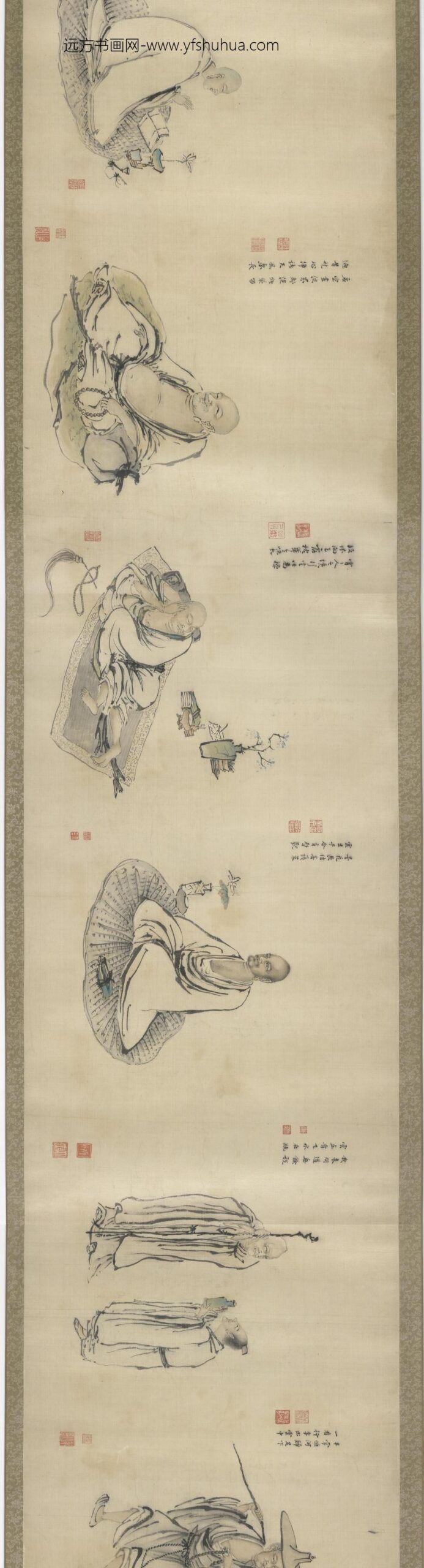 陈贤_二十四诸天图卷_