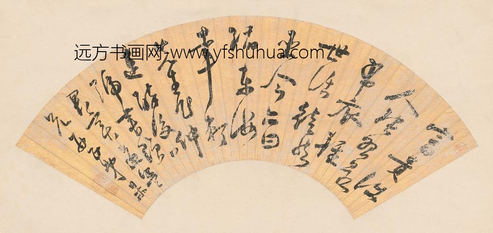 顾杲_草书七绝扇面