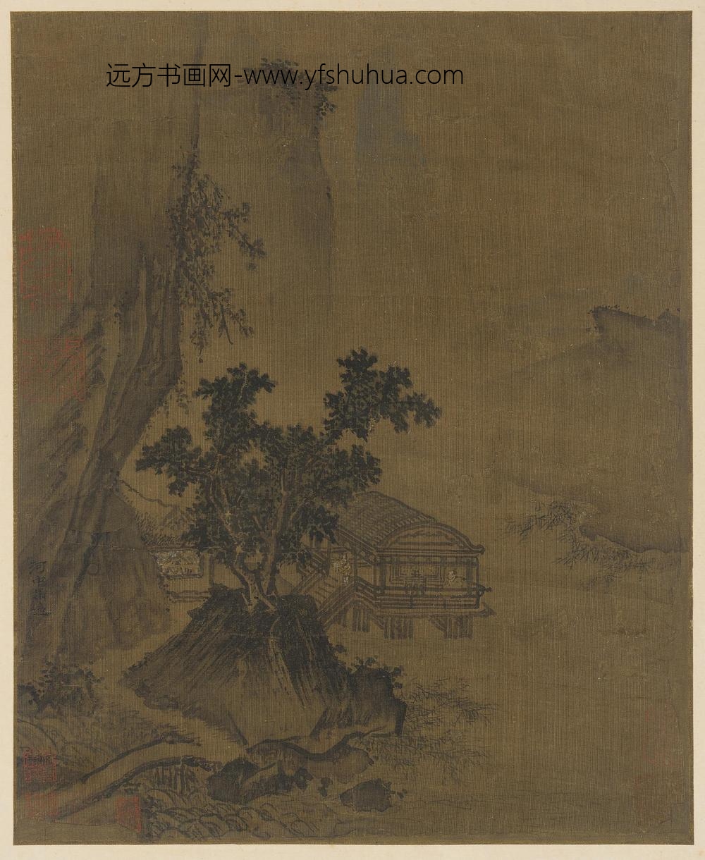 马远_山崖江亭图