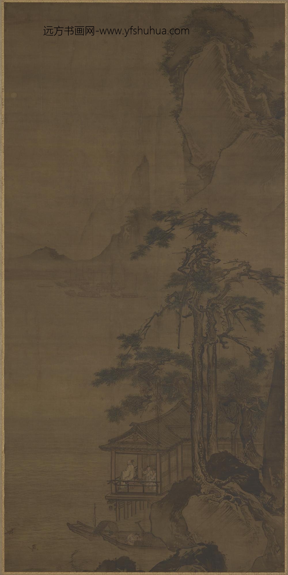 马远_松阁观潮图