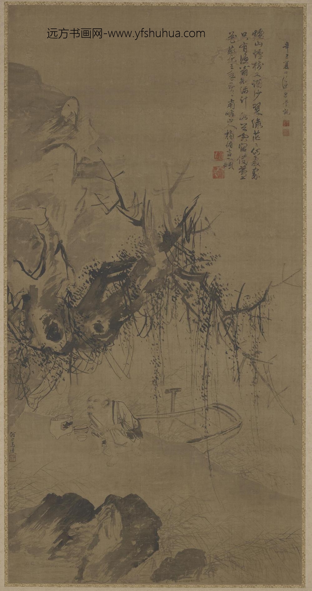 马逵_江畔渔炊图