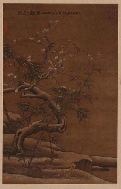马麟 冬景梅竹栖禽图.jpg