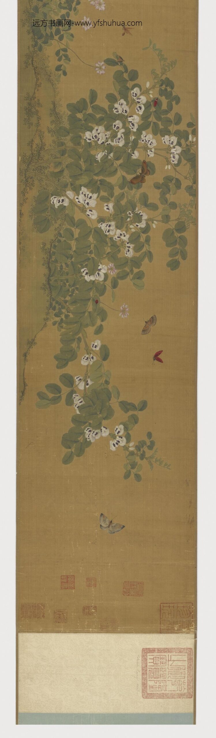 马麟_蚕豆花开蝶舞图卷_