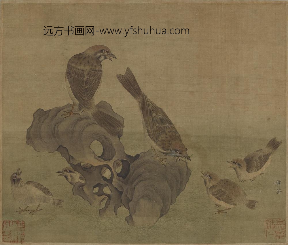 黄筌（荃）_育雏麻雀图_
