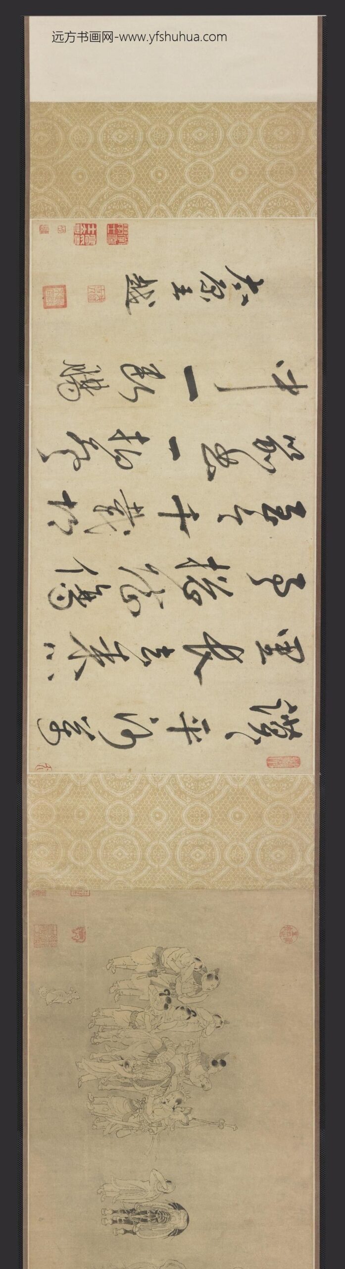 龚开_笳拍图卷（蔡文姬被掳图）_