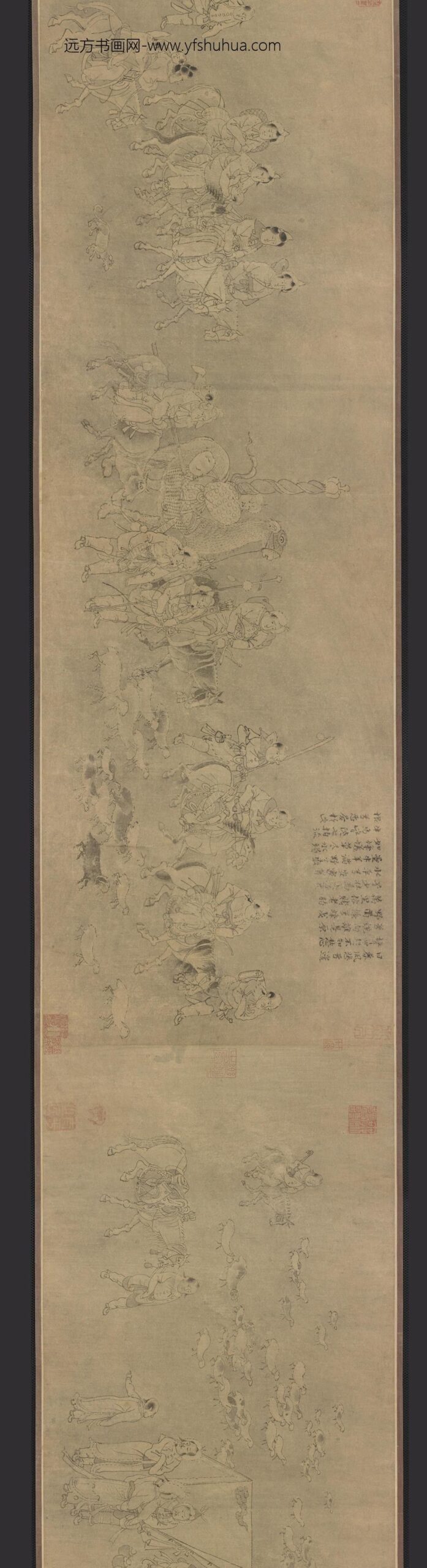 龚开_笳拍图卷（蔡文姬被掳图）_