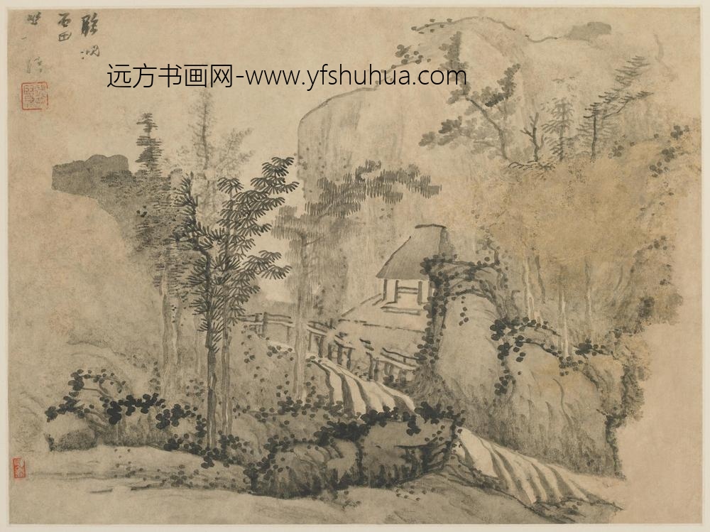 龚贤_溪桥山居图