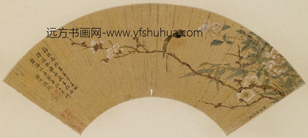 仇珠_花鸟扇面
