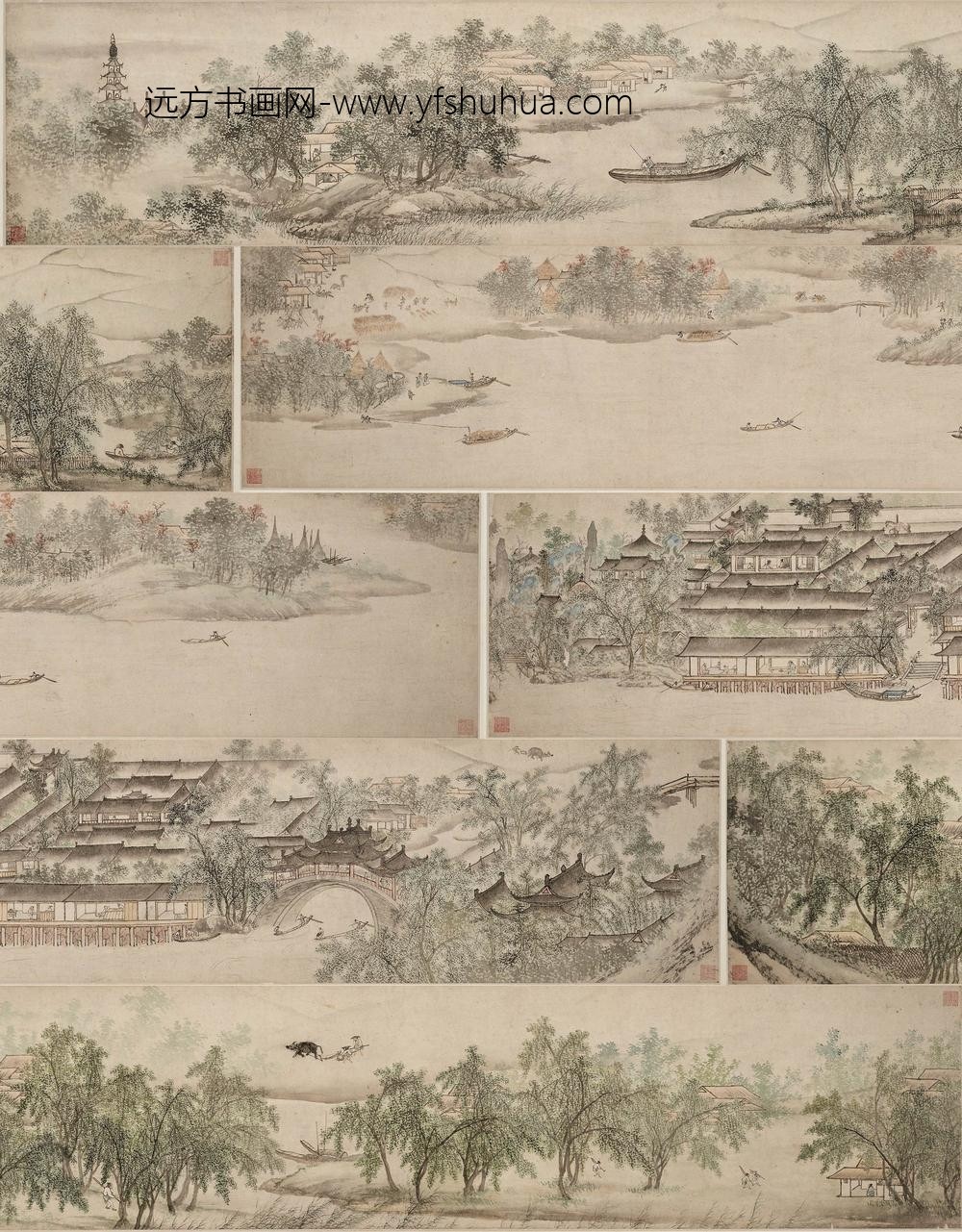 佚名_图卷江南水乡四季_