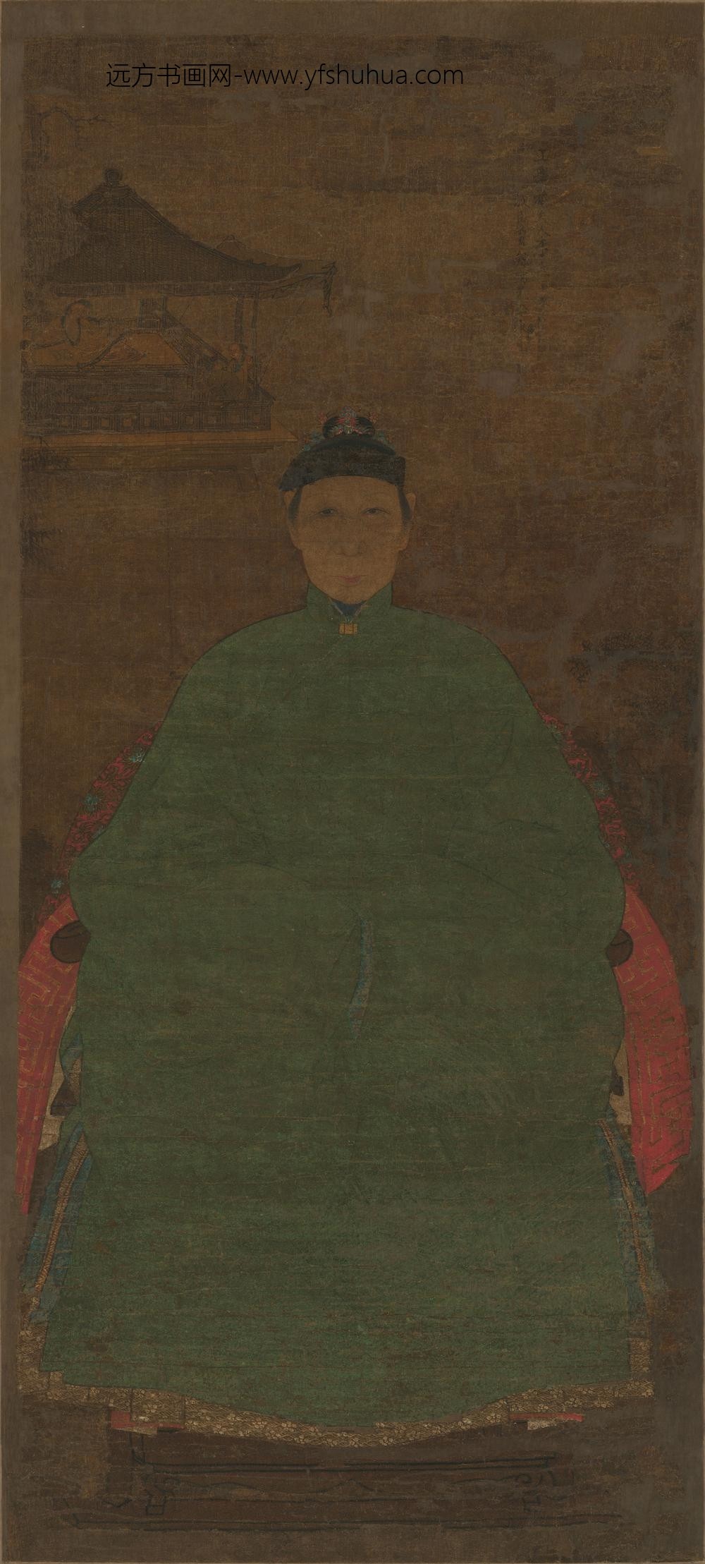 佚名_王学恭夫人像轴