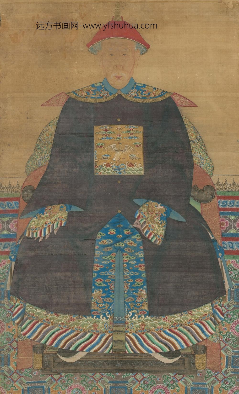 佚名_肖像画家族四人像轴_