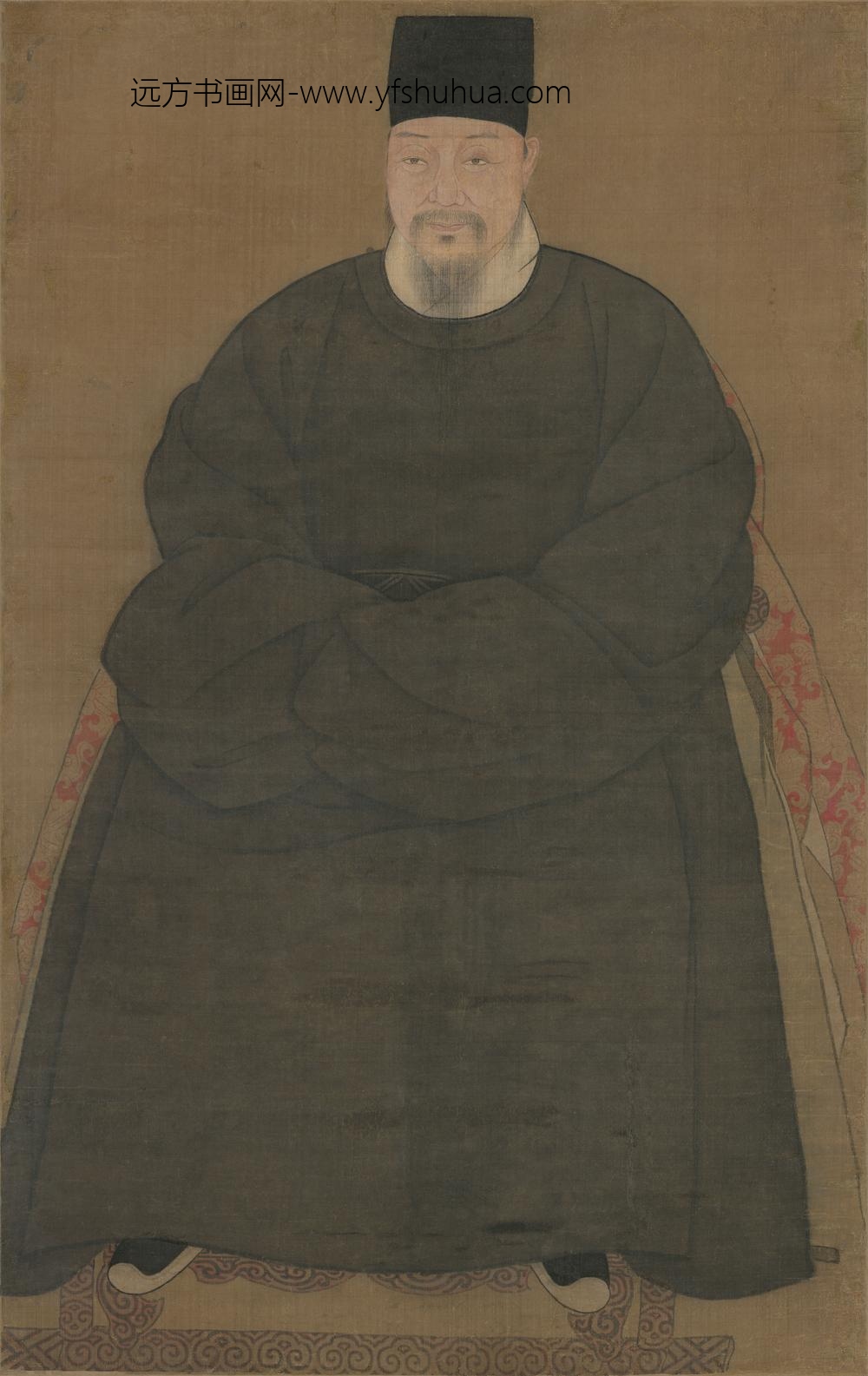 佚名_肖像画黑衣常服像轴
