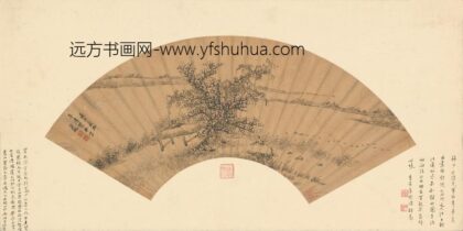 冒起宗 亭岸观雁扇面.jpg