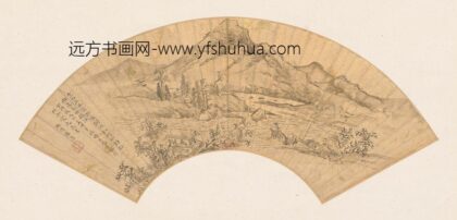 吴安国 秋江独坐扇面.jpg