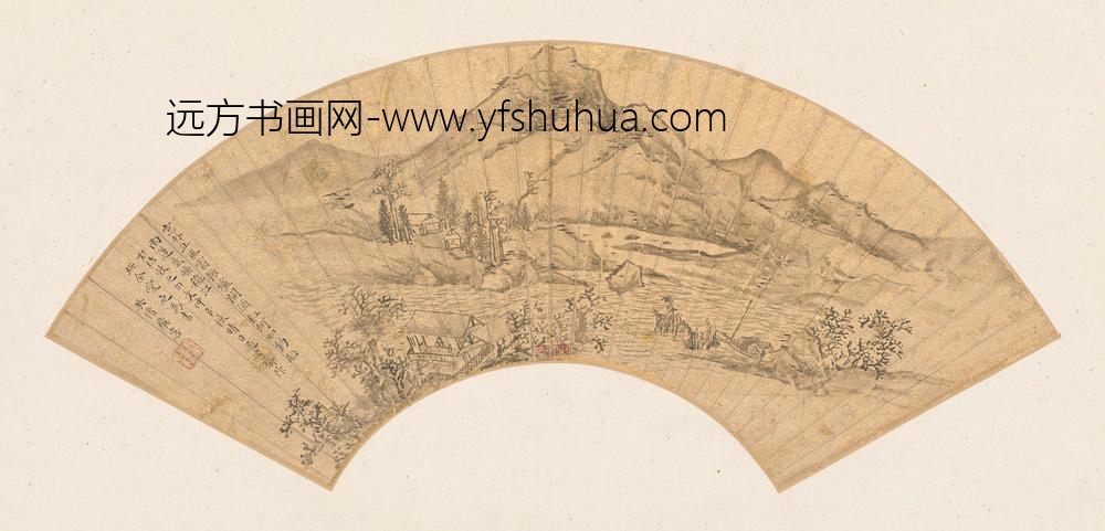 吴安国_秋江独坐扇面