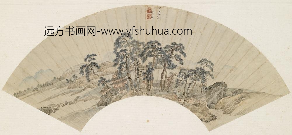 姚允在_水乡楼阁扇面