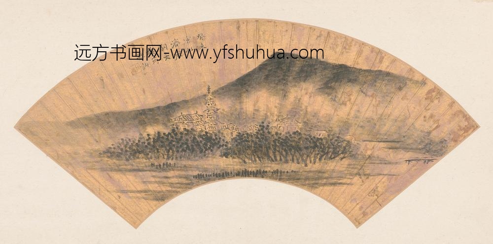 孙讷_塔楼平远扇面