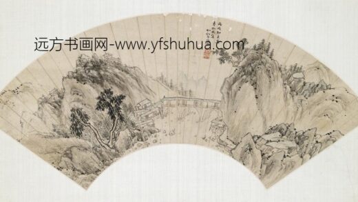 宋旭 溪阁石桥扇面.jpg